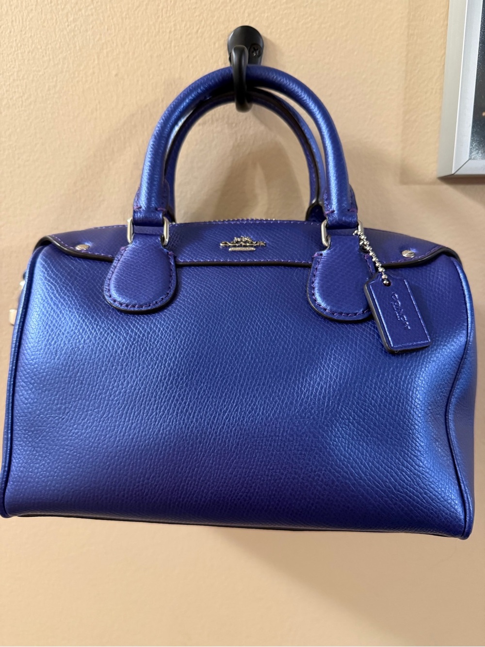 Coach 2015 Metallic Purple Pebbled Leather Mini Bennett satchel F36592 - Picture 2 of 10
